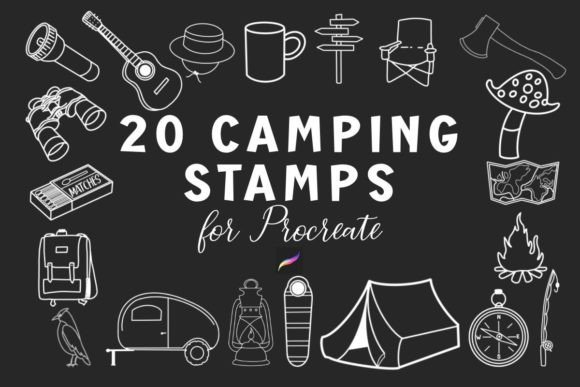 20 Camping Procreate Stamp Set: A Practical Toolkit for Digital Creators