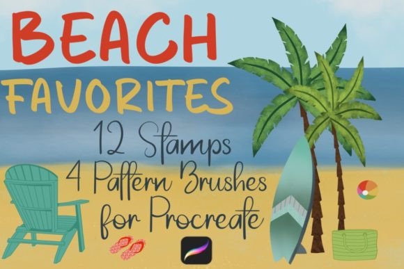 Bringing Summer Vibes to Your iPad with Beach Favorites Stamps for Procreate