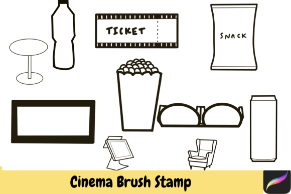 Cinema Procreate Brush Stamps for iPad