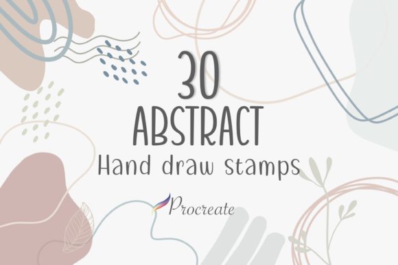 Elevating Digital Artistry with 30 Abstract Hand-Drawn Stamps for Procreate