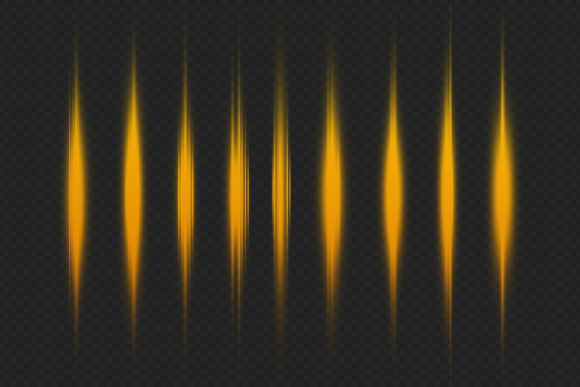 Golden Horizontal Lens Flare Set