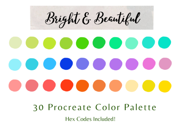 Mastering Digital Vibrancy with the Bright - 30 Procreate Color Palette
