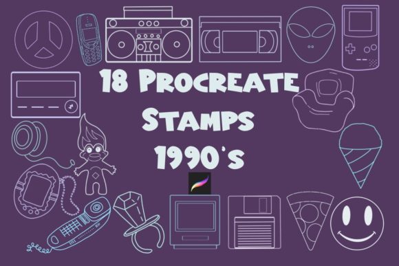 Mastering the 1990s Procreate Stamp Brush Set for Nostalgic Digital Design