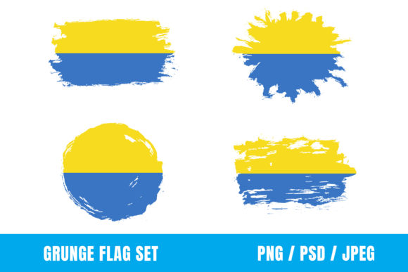 Mastering Visual Impact with the Grunge Ukrainian Flag Set and Stroke Flag Designs