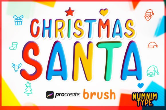 Procreate Brush Christmas Santa Kids a-Z