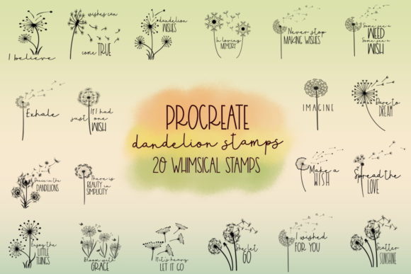 Procreate Dandelion Sentiments Guide
