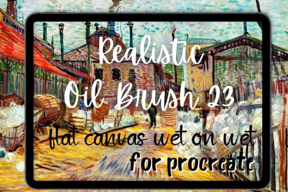 Procreate Oil Brush 23 Flat Wet Canvas T