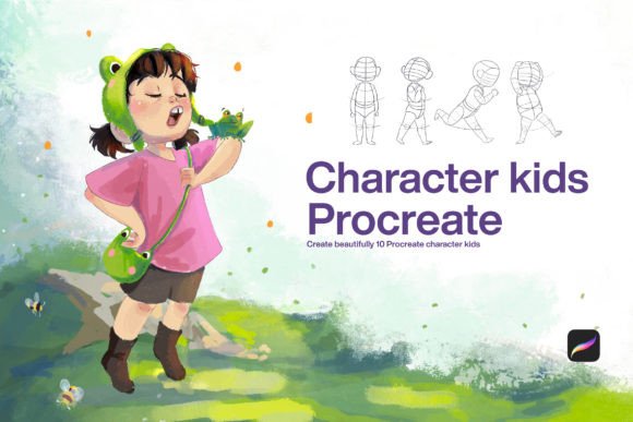 Strategic Visual Communication with 10 Character Kids Stamps Procreate